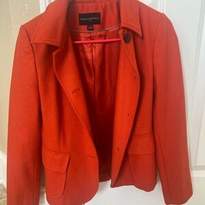 Banana Republic Women's Orange Wool Jacket/Blazer Size 2